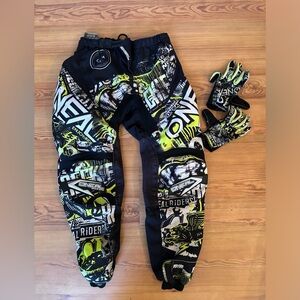 O’Neal dirt bike pants and gloves